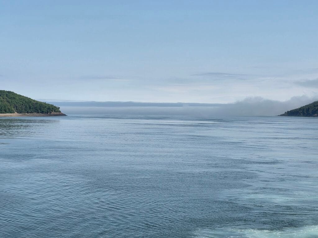 Une vue de l'océan à partie du traversier Saint John Digby