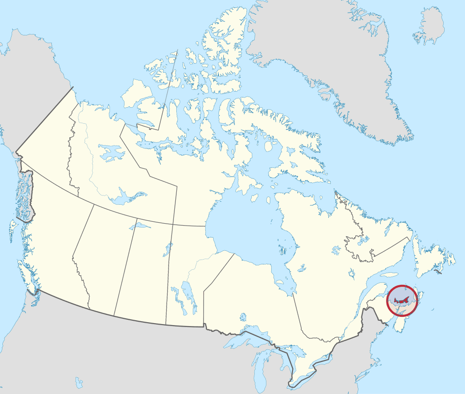 Prince_Edward_Island_Canadasvg Situation de la Province de l’Île du Prince Édouard sur un carte du Canada.