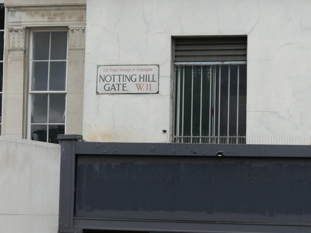 Plaque de ville indiquant Notting Hill