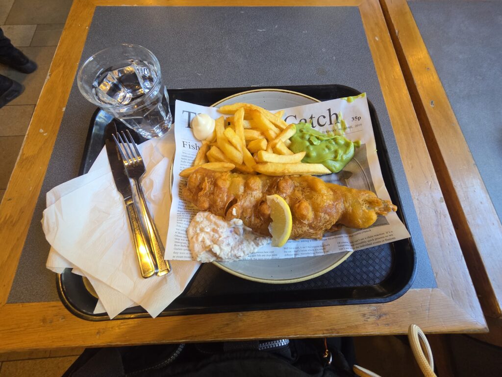 tour-de-lindres-fishandchips le fish and chips du restaurant de la Tour de Londres